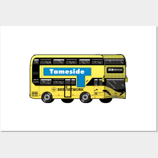 Tameside Transport for Greater Manchester (TfGM) Bee Network yellow bus Posters and Art